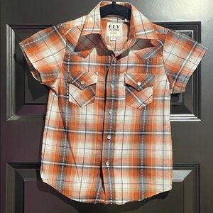Ely Cattleman Kids Short Sleeve Plaid Shirt
